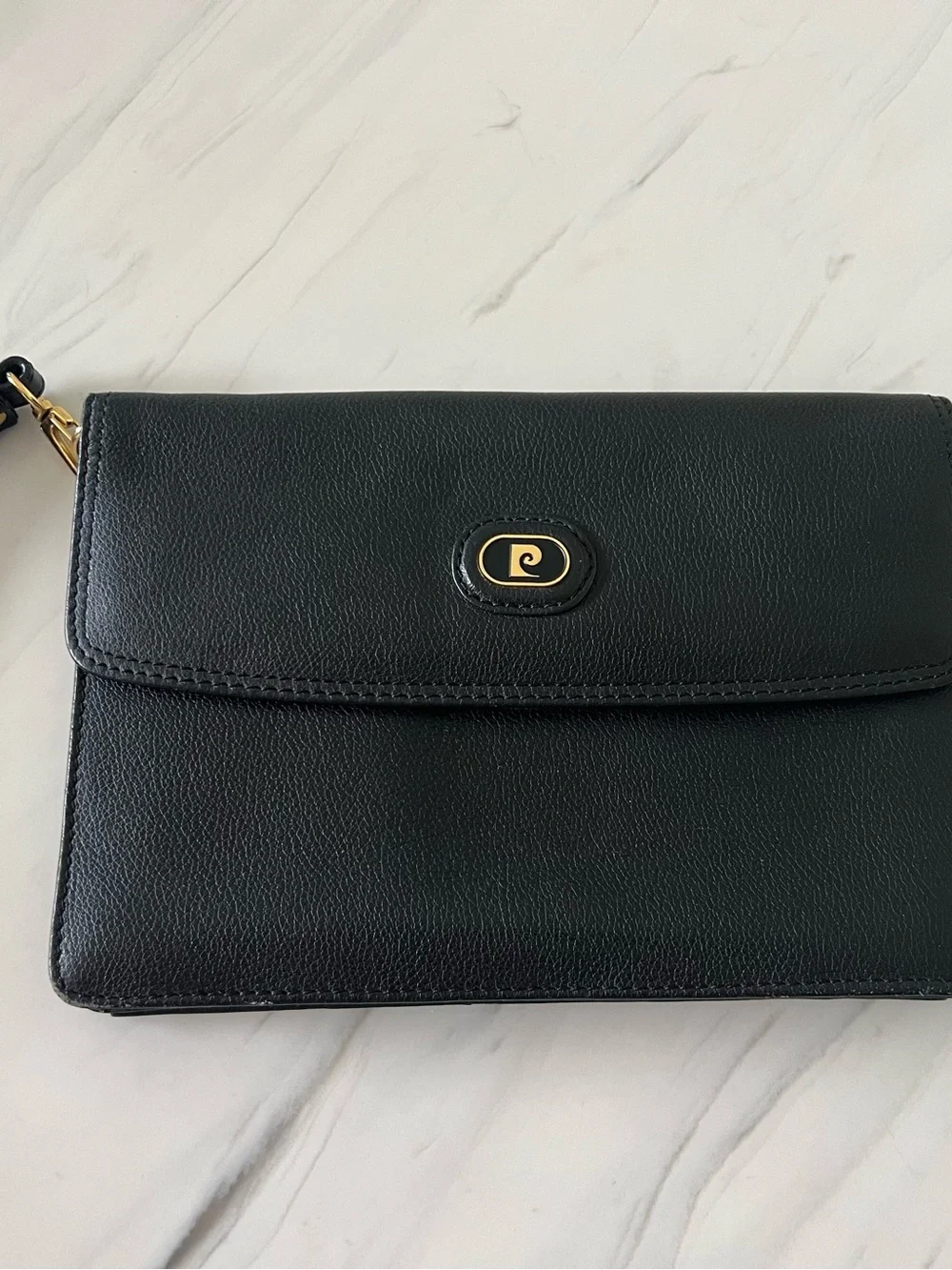 Pierre Cardin Black Leather Clutch